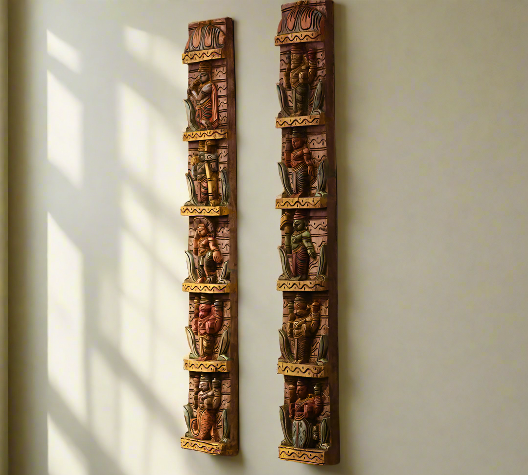 Wooden Wall Panel Dasavthar 36"-Set 0f 2