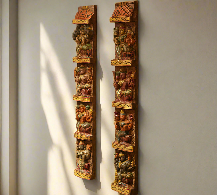 Wooden Wall Panel Ashtalakshmi
