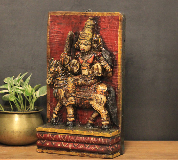 Vintage Wood /Stone Shiva Idol