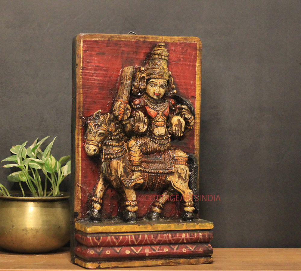 Vintage Wood /Stone Shiva Idol