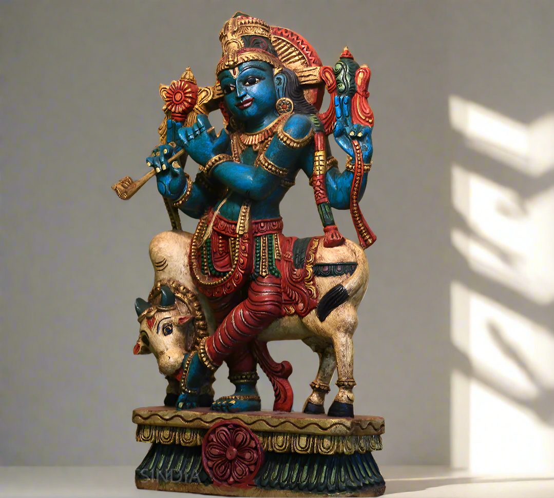 Wooden Krishna 24"