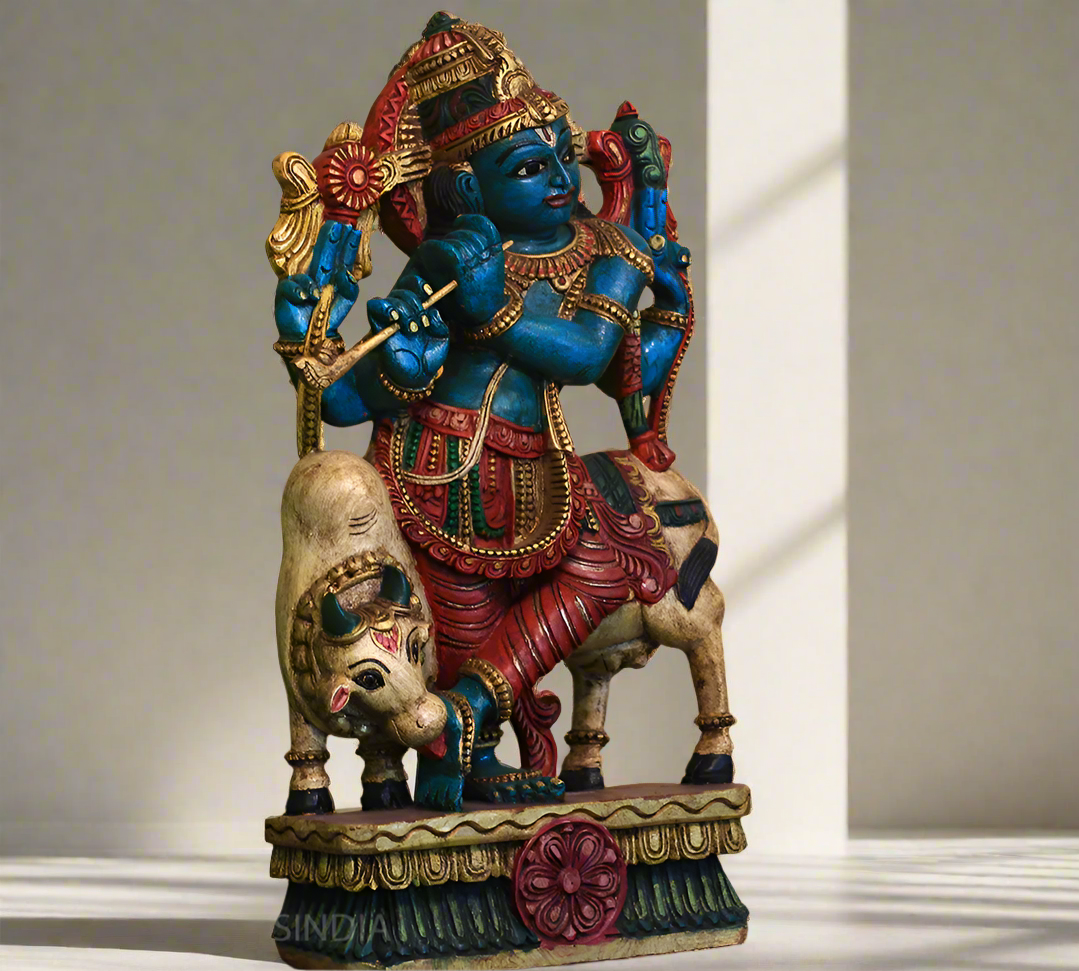 Wooden Krishna 24"