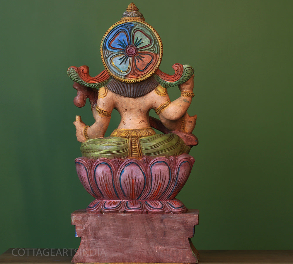 Wooden Saraswati 24"