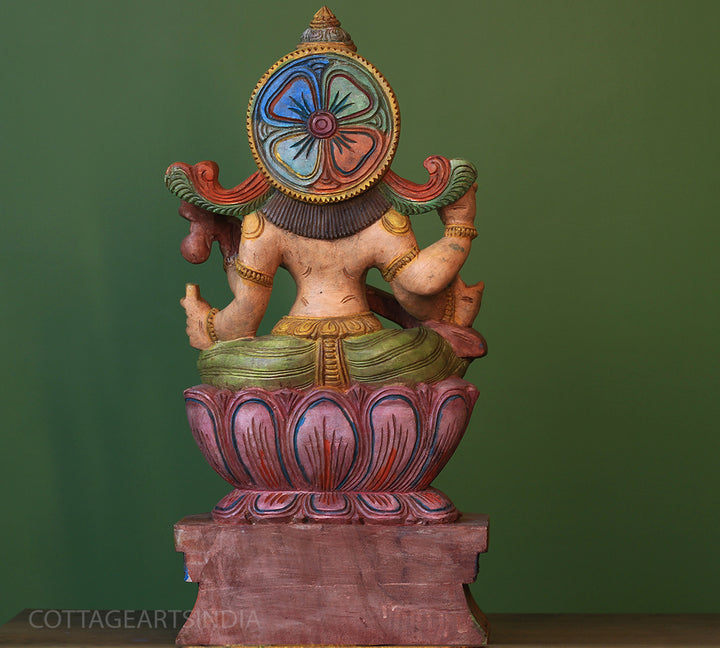 Wooden Saraswati 24"
