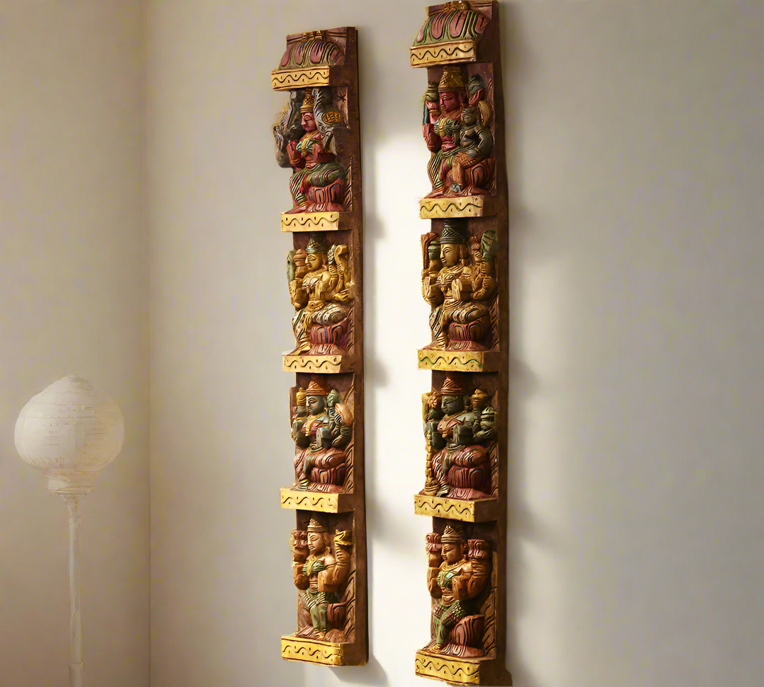Wooden Wall Panel Ashtalakshmi 36" Set