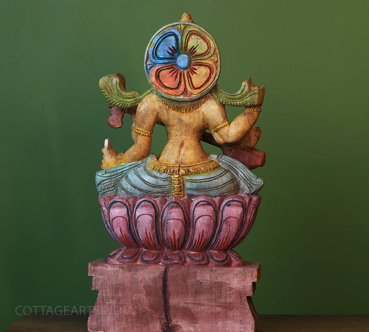 Wooden Saraswati 24"