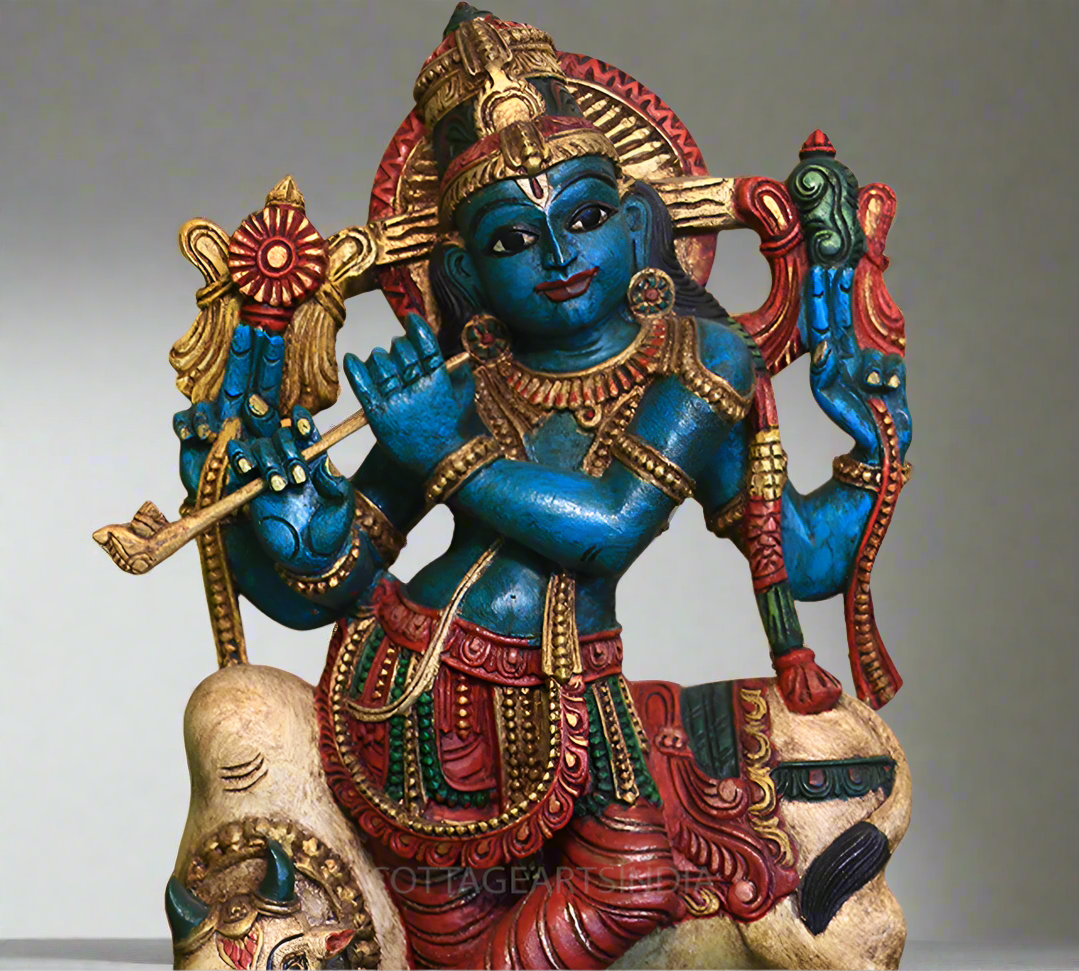 Wooden Krishna 24"