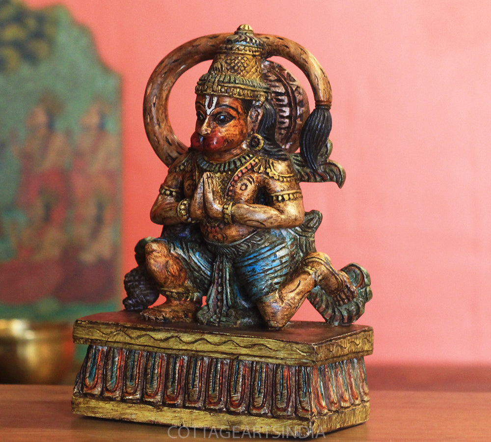 Wooden Hanuman 12"