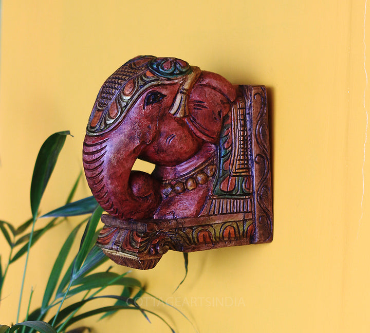 Wooden Elephant Wall Bracket