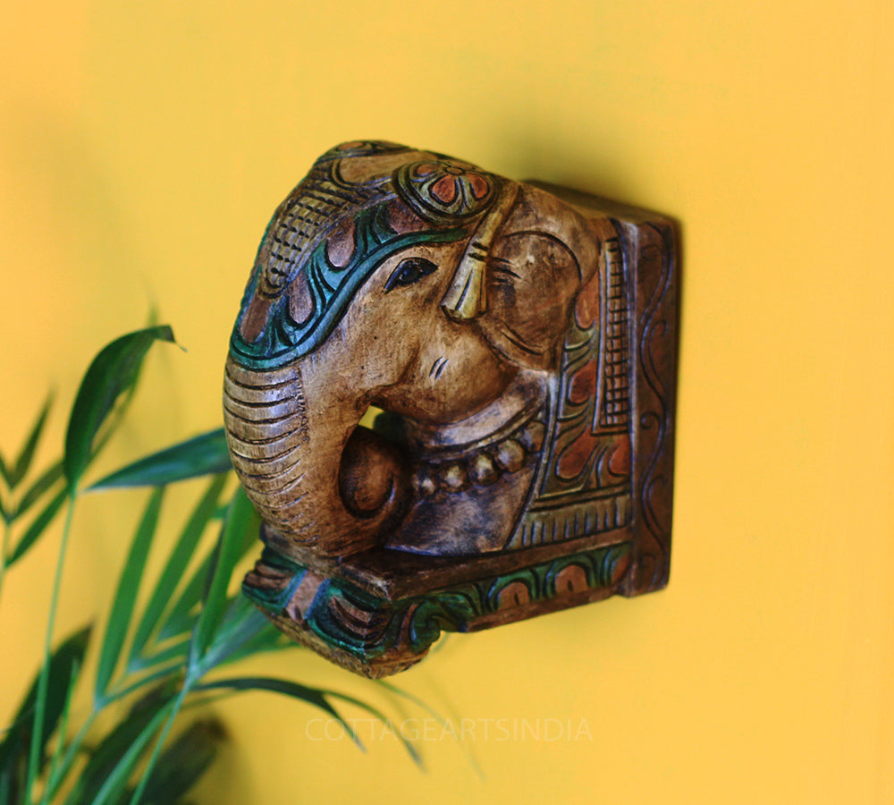 Wooden Elephant Wall Bracket