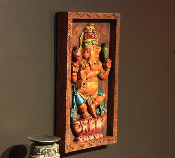 Wooden Ganesh Wall Art