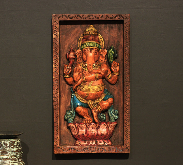 Wooden Ganesh Wall Art