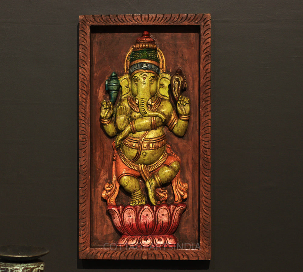 Wooden Ganesh Wall Art