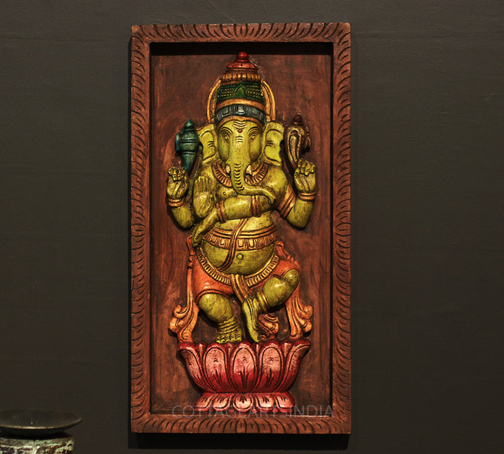Wooden Ganesh Wall Art