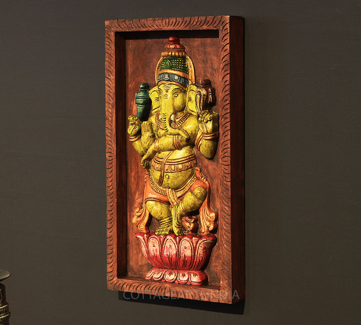 Wooden Ganesh Wall Art