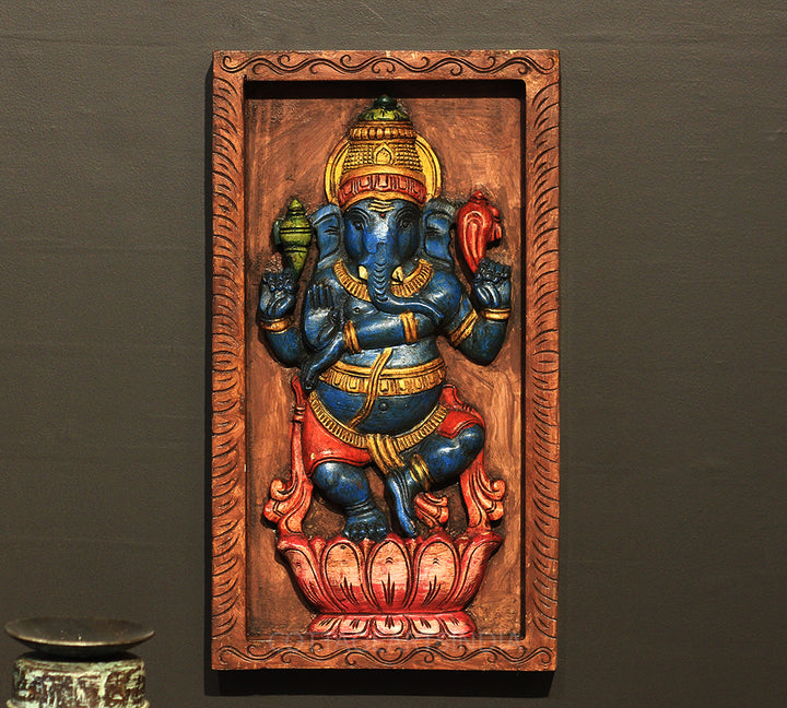 Wooden Ganesh Wall Art
