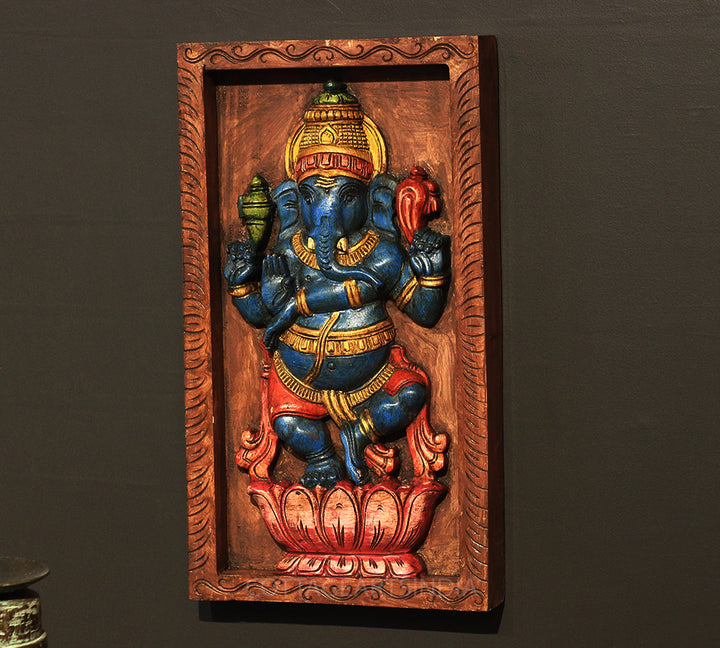 Wooden Ganesh Wall Art