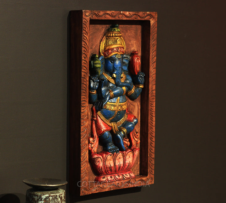 Wooden Ganesh Wall Art