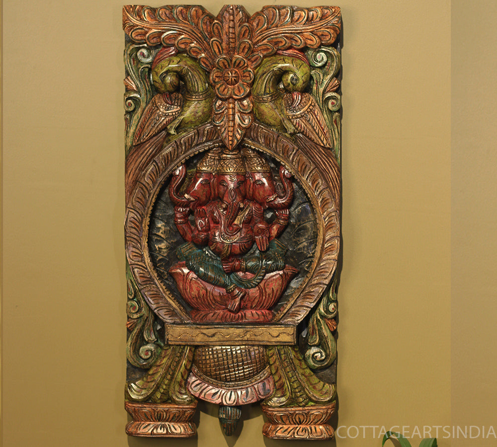 Wooden Ganesh Wall Hanging