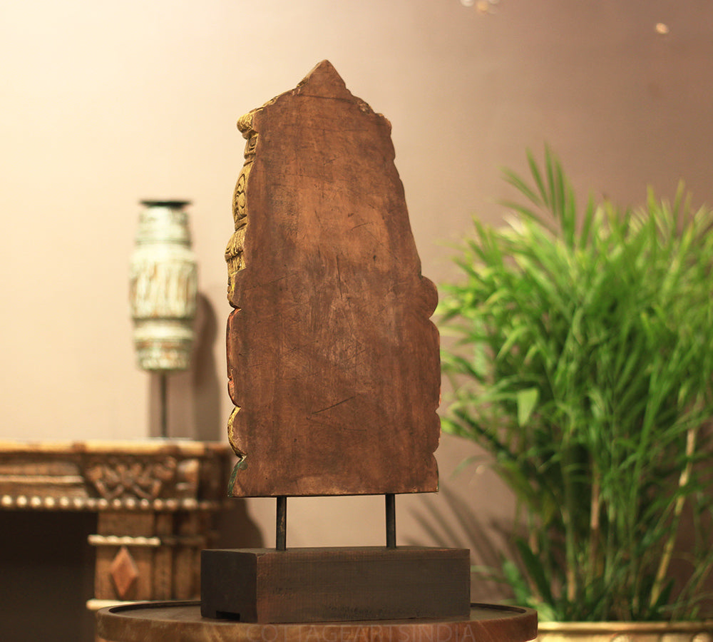 Wooden Hanuman Mask on Stand