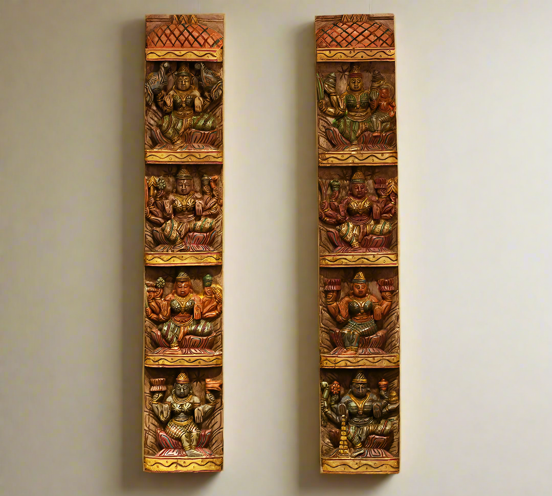 Wooden Wall Panel Ashtalakshmi
