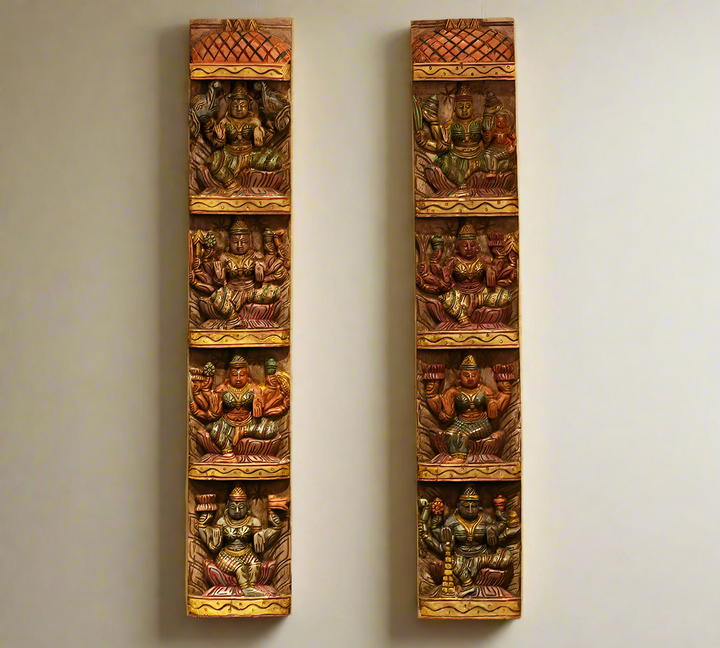 Wooden Wall Panel Ashtalakshmi