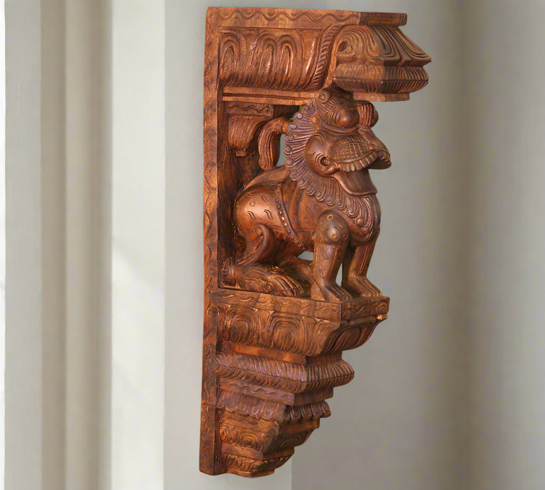 Wooden Yali Bracket For Wall -Single