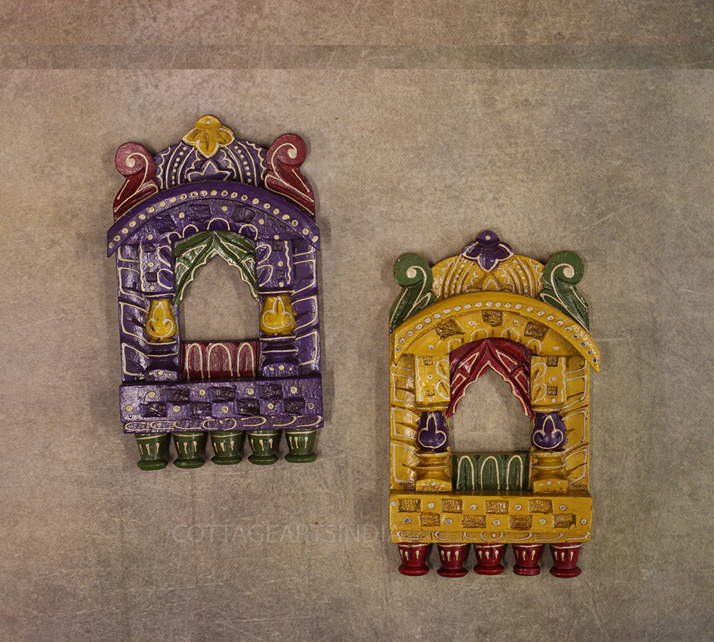 Wooden Jharokha Multicolor Set of 2