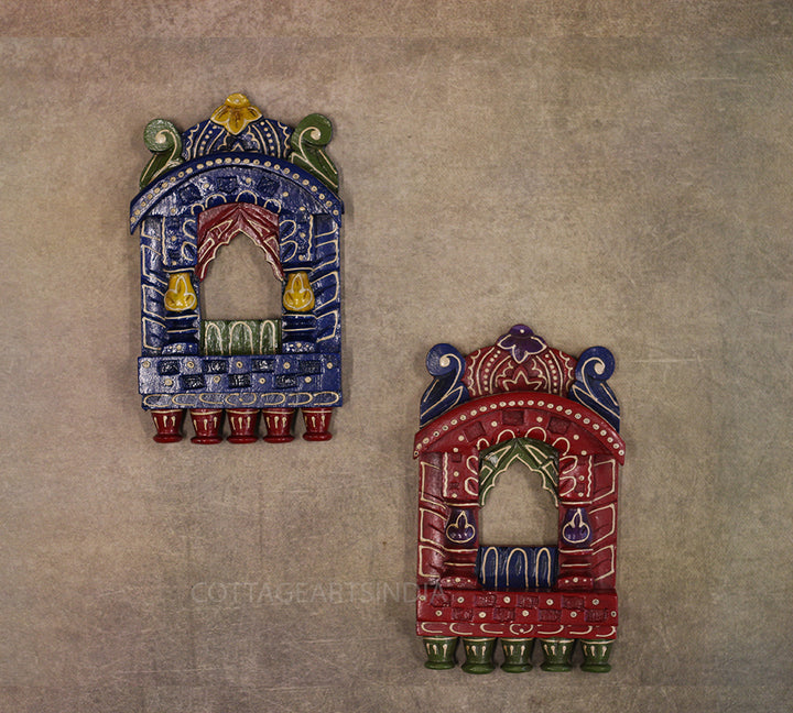 Wooden Jharokha Multicolor Set of 2