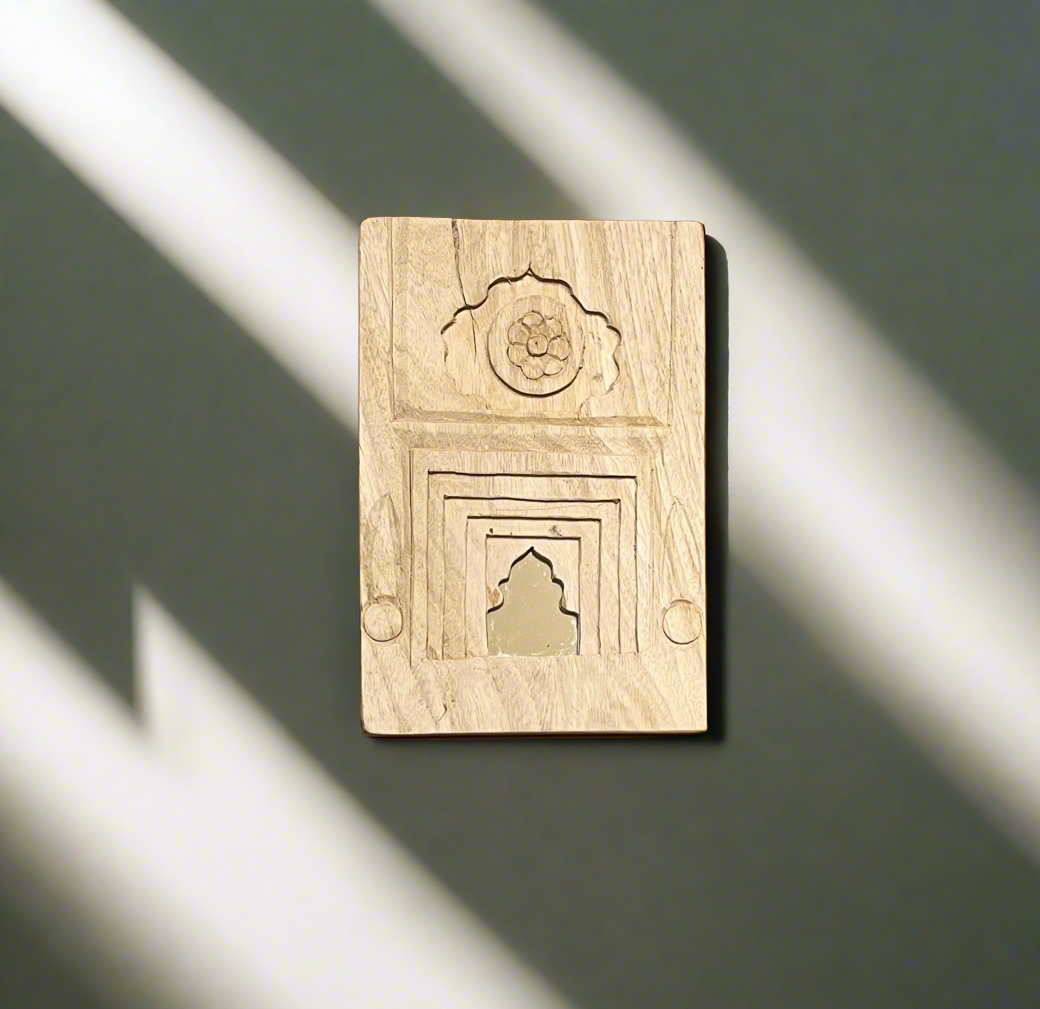 Wooden Temple Mirror Wall Hanging
