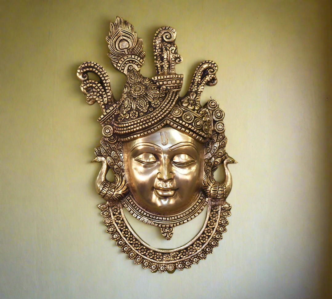 Brass Srinathji Wall Art – Divine Presence in Brass