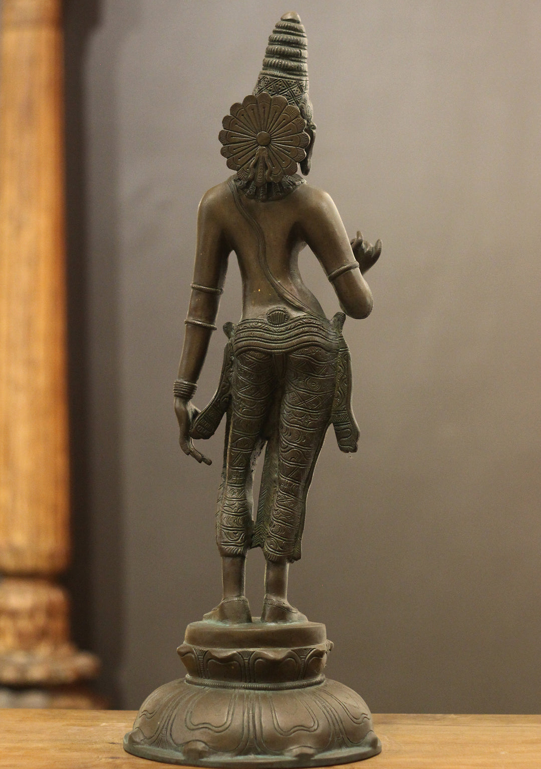 Brass Standing Parvati – Chola Style in Authentic Bronze Finish