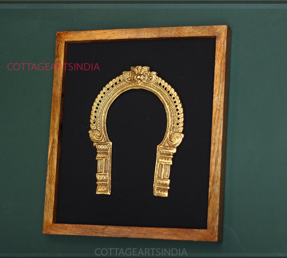 Wooden Frame With Brass Kirtimukha Prabhavali