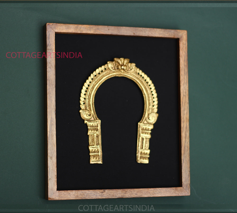 Wooden Frame With Brass Kirtimukha Prabhavali
