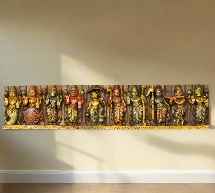 Wooden Wall Panel Dasavathar Horizontal