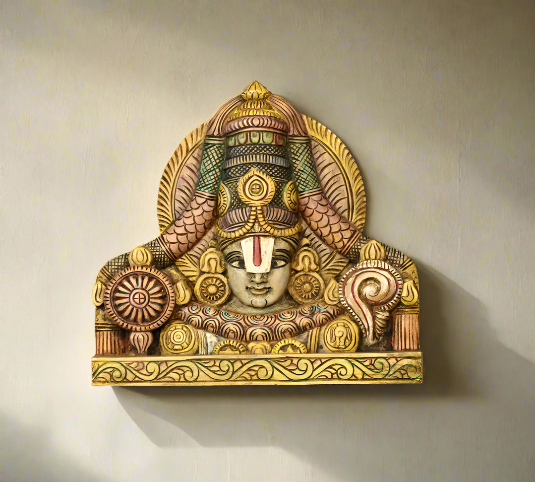 Wooden Wall Panel Balaji Bust