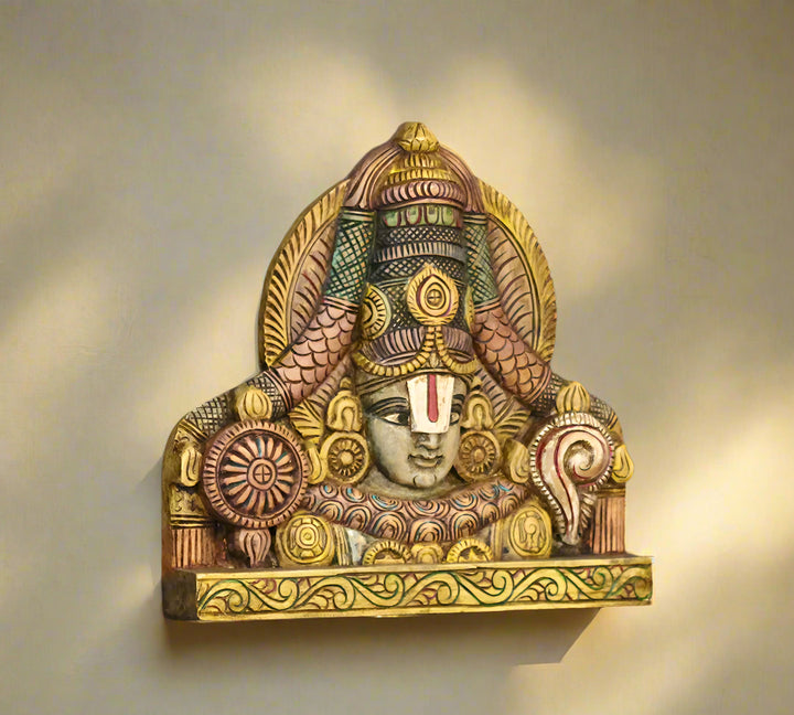 Wooden Wall Panel Balaji Bust