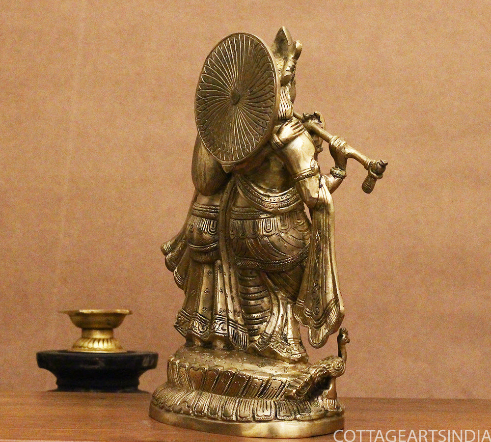 Brass Radha krishna Idol 12.5"