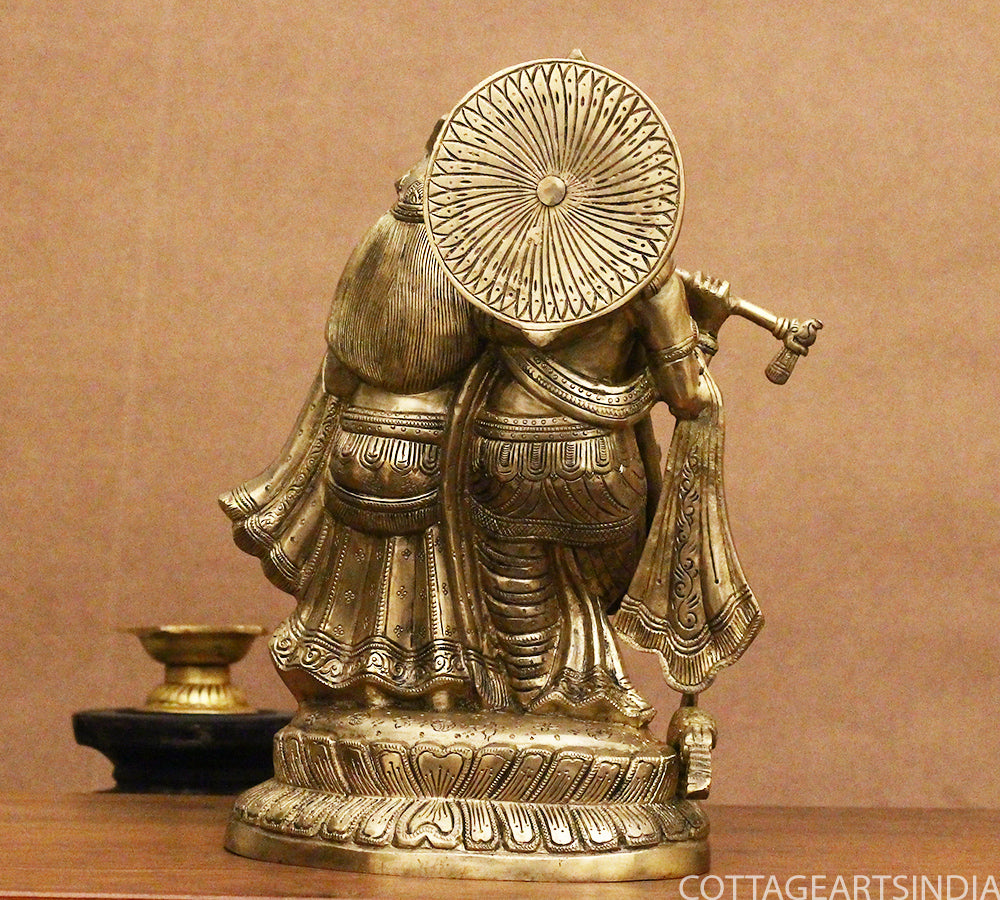 Brass Radha krishna Idol 12.5"