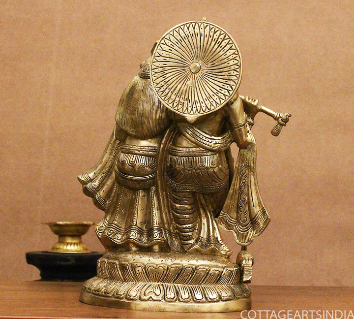 Brass Radha krishna Idol 12.5"