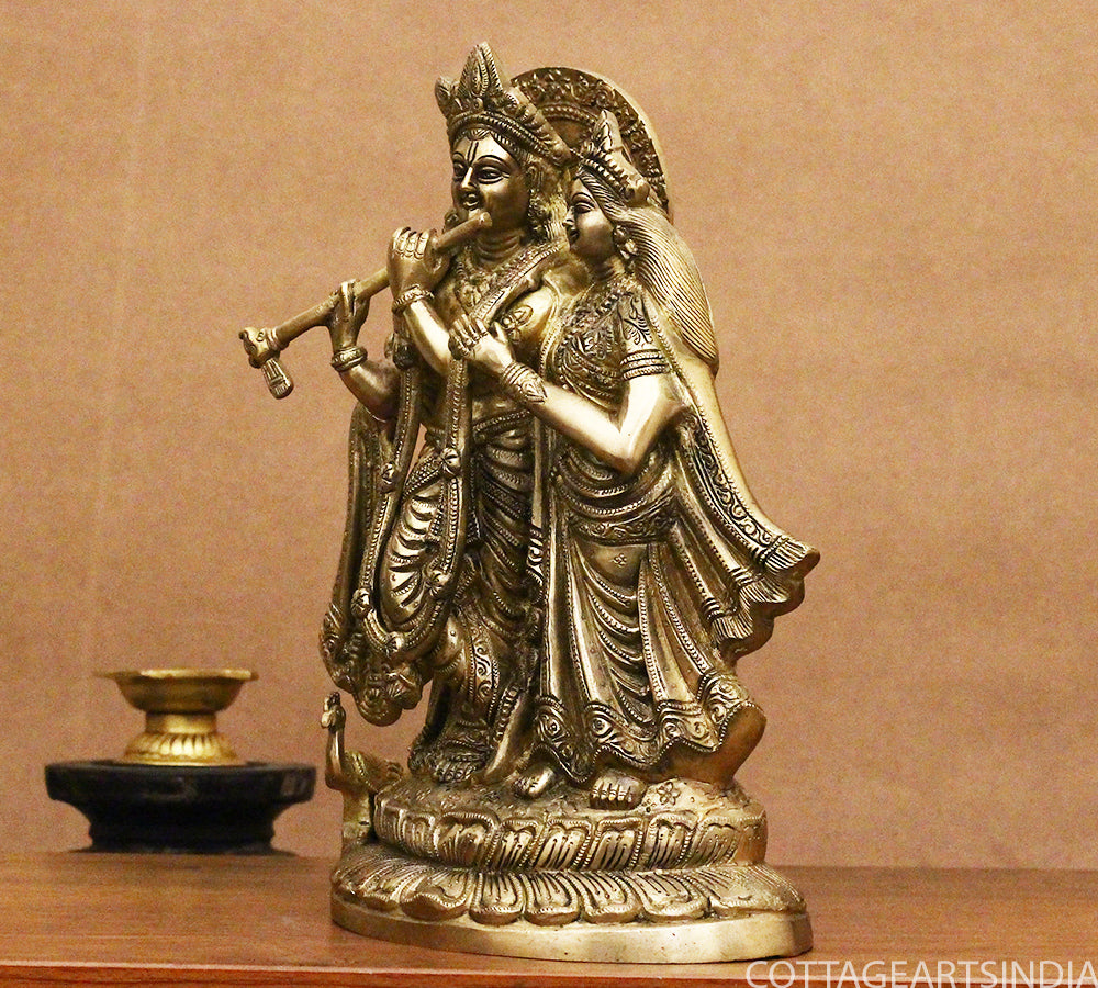 Brass Radha krishna Idol 12.5"