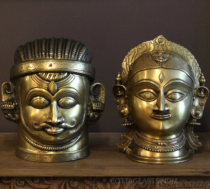 Brass Shiva -Gauri 12"-Full Head