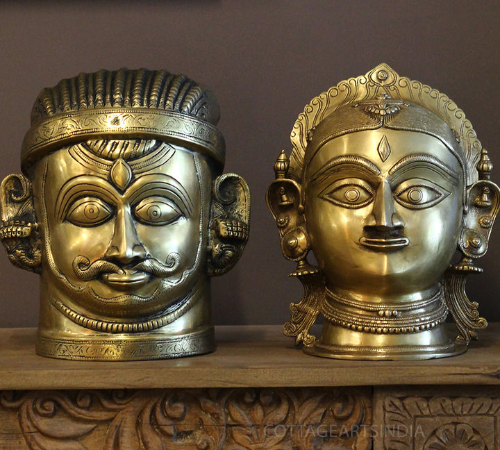 Brass Shiva -Gauri 12"-Full Head