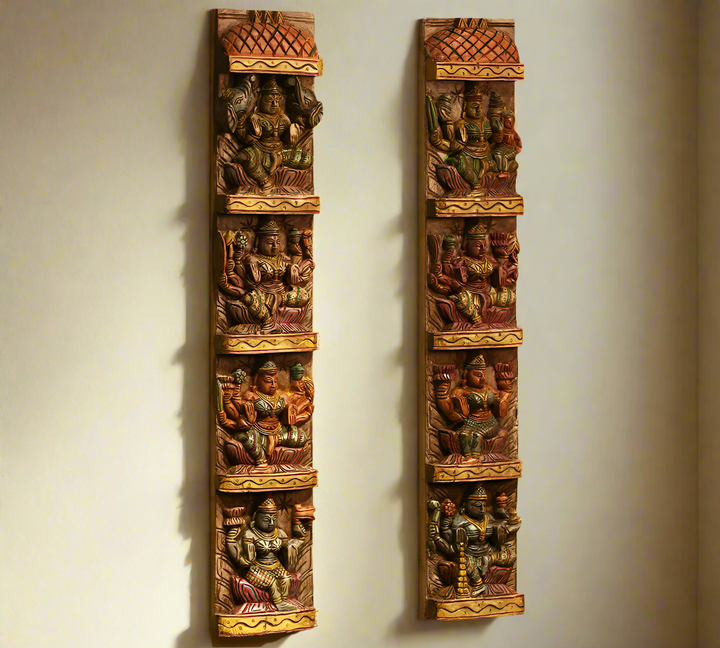Wooden Wall Panel Ashtalakshmi