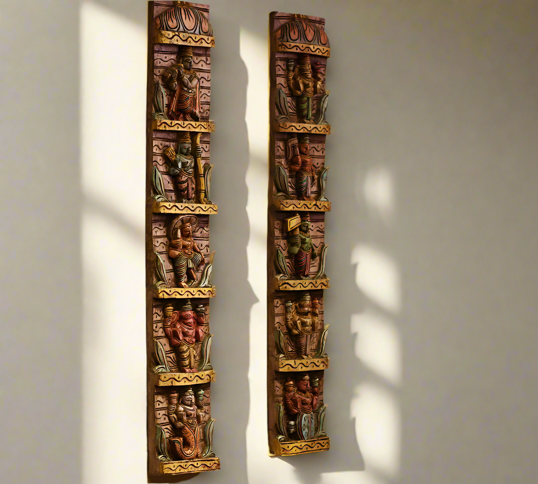 Wooden Wall Panel Dasavthar 36"-Set 0f 2