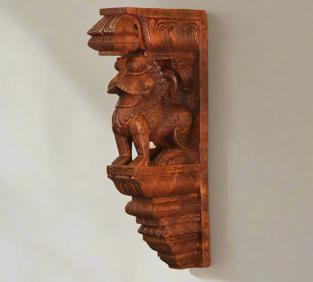 Wooden Yali Bracket For Wall -Single