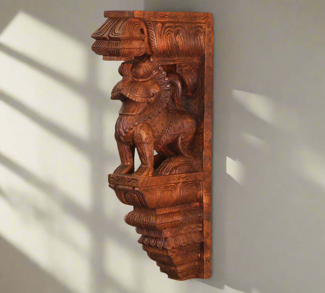 Wooden Yali Bracket For Wall -Single