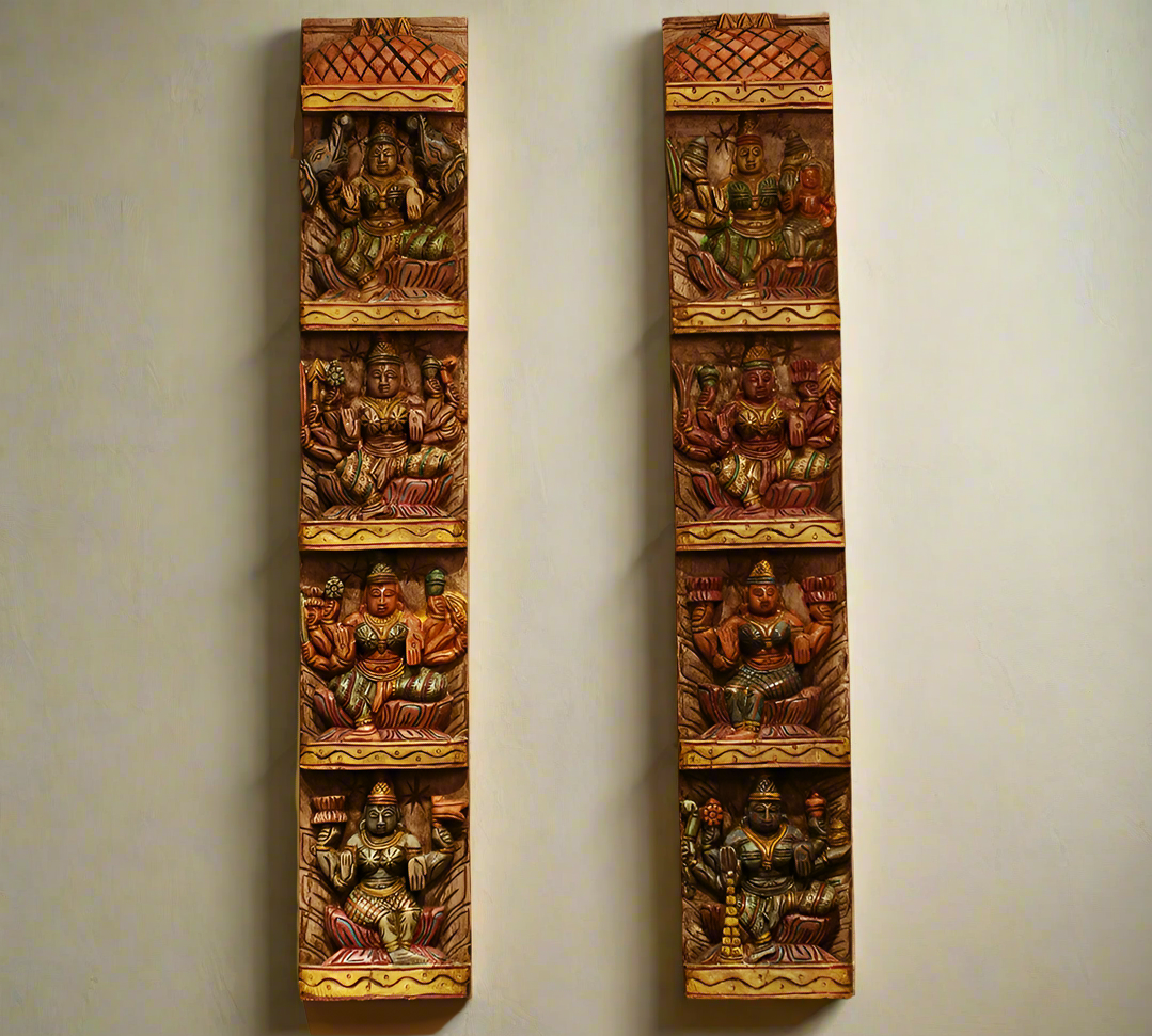 Wooden Wall Panel Ashtalakshmi