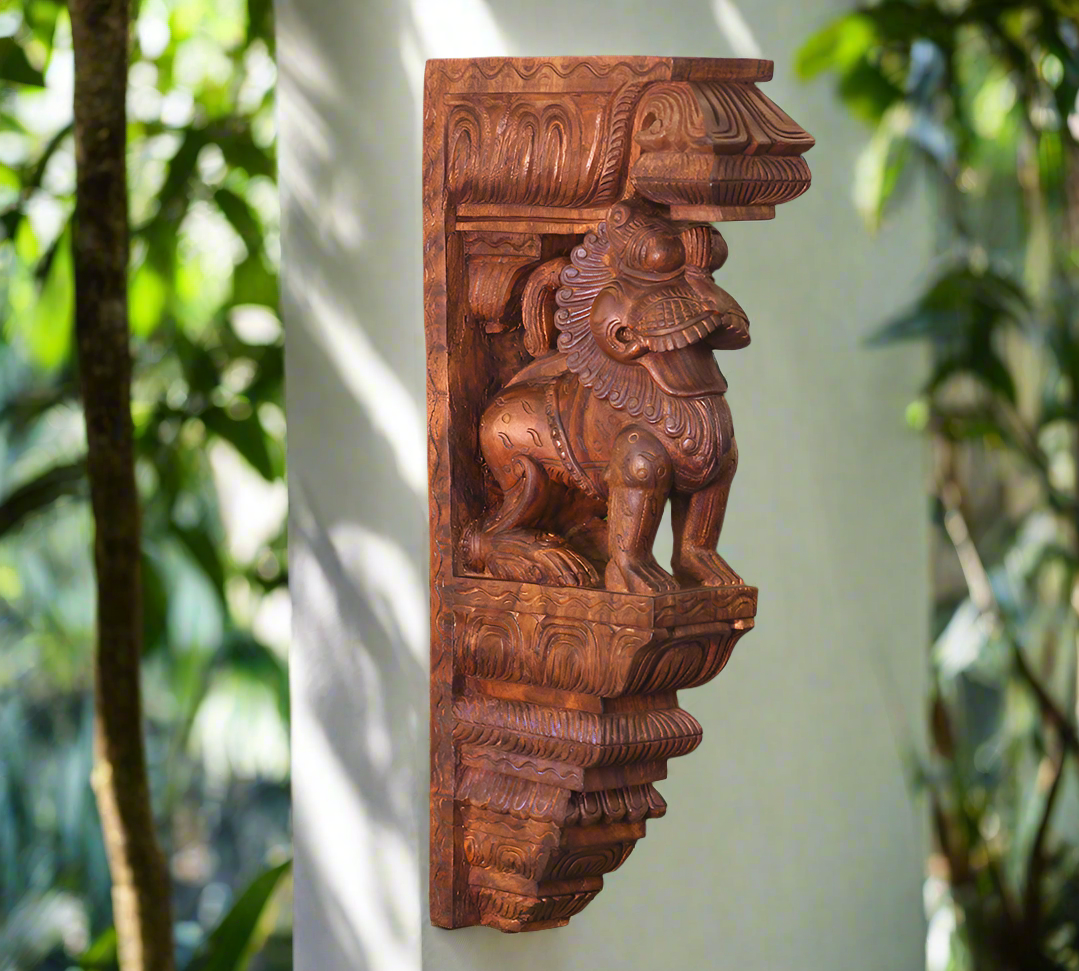 Wooden Yali Bracket For Wall -Single