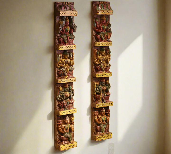 Wooden Wall Panel Ashtalakshmi 36" Set